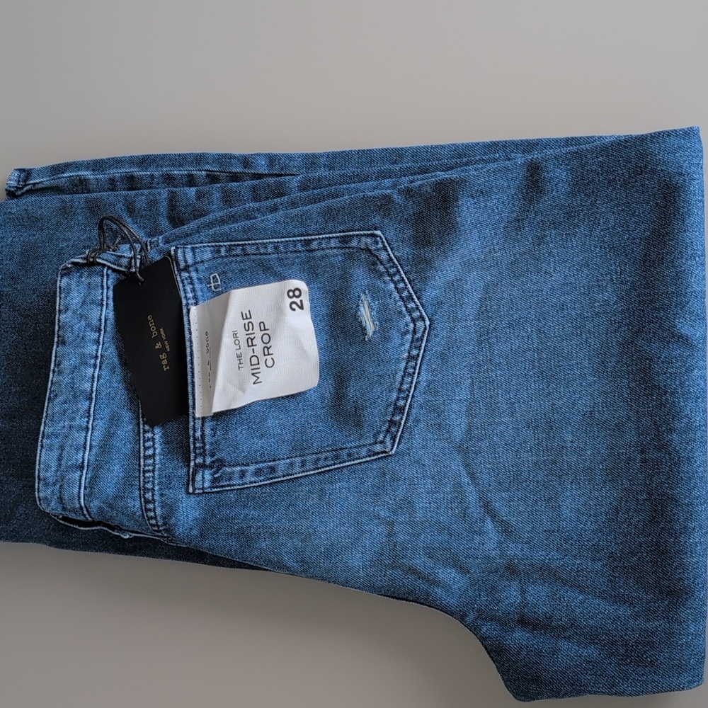 Rag & Bone The Lori Mid-Rise Crop Jeans - Blue